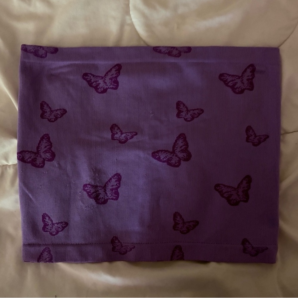 Purple Butterfly Print Fabric